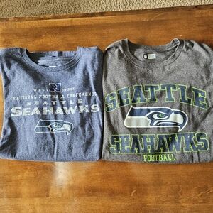 NFL Seattle Seahawks Gray and Blue Long Sleeve Shirts